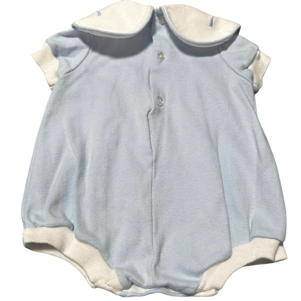 Vintage Toddle Tyke Romper Toddler Boy 0-3m Grandpas Boy Embroidered Bear Collar - Picture 3 of 9